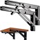 AMBOJIE Folding Shelf Brackets 16 Inch 2 Pcs Heavy Duty Collapsible Triangle Shelf Bracket DIY Wall Mounted Folding Table Hinge Space Saving for Bench Table with Screws