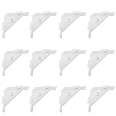 AXLIZER 12PCS 90 Degree Cabinet Triangle Bracket Plastic White Corner Support Braces for Furniture Cabinets and Other Accessories