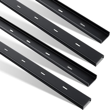 Blulu 4 Pcs 36 L X 2 W C Channel Steel Support Metal Support Bracing Hidden C Bracket for Table Top Live Edge Slab Woodworking Black Coat Finish