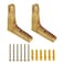 bociloy 2Pcs 3737 Wooden Triangle Shelf Brackets Decorative Solid Wood Wall Mount Corner Brace Supports Wooden L Shape Corbels for Kitchen Cabinets Bookshelves Countertops Light Brown