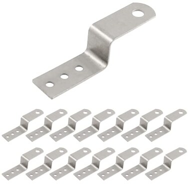 BokWin 15 Pcs Z Mounting Bracket374 Inchx063 Inch Iron Right Angle Corner Bracket with Screws for Shelf Picture Furniture FrameSilver