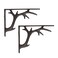 BRASSTAR Shelf Bracket Cast Iron Deer Antler Design Wall Thick Heavy Duty Angle Bracket Antique Home Farmhouse Decorative 2PCS 76H TQGJPT30002