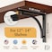 Balin Designs Classic Black Heavy Duty Shelf Brackets 12 inch by L Bracket Wall Mounted Support Shelving Metal Bracket Decorative Shelf Brackets with Hardware Included Set of 2