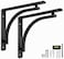 Balin Designs Classic Black Heavy Duty Shelf Brackets 12 inch by L Bracket Wall Mounted Support Shelving Metal Bracket Decorative Shelf Brackets with Hardware Included Set of 2