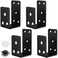 ASZUNE Door Barricade Brackets4Pack Heavy Duty Door Security Bar BracketsOpen Security Bar Holder U BracketsFits 2 x 4 Lumber for Door Brace Home Garage Barn Shed Gate SecurityBlack