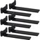 YMDparts Floating Shelf Brackets Heavy Duty Industrial L Shelf Bracket 5mm Thick Premium Solid Steel Shelf Supports Black Rustic Wall Brackets for Shelves 10 Inch Floating Shelves Hardware 6 Pack