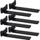 YMDparts Floating Shelf Brackets Heavy Duty Industrial L Shelf Bracket 5mm Thick Premium Solid Steel Shelf Supports Black Rustic Wall Brackets for Shelves 10 Inch Floating Shelves Hardware 6 Pack