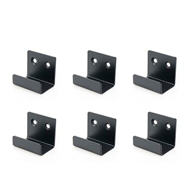 Geesatis 6 Pcs Wall Tile Display Hooks Brackets Picture Frame Fixing Fastener Hanger Brackets with Mounting Screws Black Inner Length 25 mm
