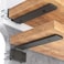 Goovilla Shelf Bracket Heavy Duty Floating Shelf Brackets 6 inch Long 4 Pack Brackets for Shelves Black Coated Metal Wall Shelf Support Brackets with 15 Inch Thick and 160 lb Load Capacity