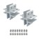 Gxeabg 2 PCS Aerometal Glass Clamp Cross Shape Corner Bracket for Glass Shelf Door Board Aluminum Alloy Connector for 1012mm Thickness