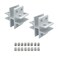 Gxeabg 2 PCS Aerometal Glass Clamp Cross Shape Corner Bracket for Glass Shelf Door Board Aluminum Alloy Connector for 1012mm Thickness