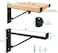Homydom Heavy Duty Shelf Brackets 16 inch Industrial Wall Brackets with Lip Metal Storage Brackets OutdoorIndoor Include Screws 2 Pack Black
