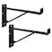 Homydom Heavy Duty Shelf Brackets 16 inch Industrial Wall Brackets with Lip Metal Storage Brackets OutdoorIndoor Include Screws 2 Pack Black
