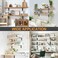 Aunulahca Heavy Duty Shelf Brackets 8 Inch 6 Pack Rustic L Floating Shelf Brackets Wall Shelf Bracket for DIY Decorative with Mounting Hardware