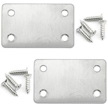 heyous 10pcs Stainless Steel Straight Support Shelf Bracket Flat Corner Brace Brackets Mending Plates Repair Fixing Joining 60 x 38mm with Mounting Screws