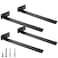 HITOMEN Heavy Duty Floating Shelf Brackets 12Inch 15 Thick Hidden Shelves Hardware Iron L Brackets Rustic Industrial Black Metal Wall Shelving Supports 4 Pack