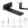 HITOMEN Heavy Duty Floating Shelf Brackets 5Inch 15 Thick Hidden Shelves Hardware Iron L Brackets Rustic Industrial Black Metal Wall Shelving Supports 8 Pack