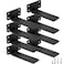 HITOMEN Heavy Duty Floating Shelf Brackets 5Inch 15 Thick Hidden Shelves Hardware Iron L Brackets Rustic Industrial Black Metal Wall Shelving Supports 8 Pack