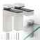 HOJLKLD Glass Shelf Bracket 2 Pack Adjustable Wood Shelves Brackets for 328mm Glass Clamp Clip Brushed Nickel Wall Mounting Floating Shelf Holder 2