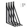 HOME MASTER HARDWARE 16x10 inch Heavy Duty Shelf Brackets Black Metal Wall Mounted Supports for Shelves L Shaped Shelf Angle Bracket for Floating Shelves 4 Pack
