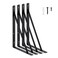 HOME MASTER HARDWARE 16x10 inch Heavy Duty Shelf Brackets Black Metal Wall Mounted Supports for Shelves L Shaped Shelf Angle Bracket for Floating Shelves 4 Pack