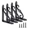 HOME MASTER HARDWARE Decorative Shelf Brackets 5x312 in Wall Mounted Floating Shelf Bracket L Heavy Duty Support Corner Brace Joint Right Angle Bracket for DIY Open Shelving with Screws Black 4 Pcs