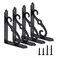 HOME MASTER HARDWARE Decorative Shelf Brackets 5x312 in Wall Mounted Floating Shelf Bracket L Heavy Duty Support Corner Brace Joint Right Angle Bracket for DIY Open Shelving with Screws Black 4 Pcs