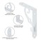 HOME MASTER HARDWARE Decorative Shelf Brackets 5x312 in Wall Mounted Floating Shelf Bracket L Heavy Duty Support Corner Brace Joint Right Angle Bracket for DIY Open Shelving with Screws White 2 Pcs