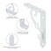 HOME MASTER HARDWARE Decorative Shelf Brackets 5x312 in Wall Mounted Floating Shelf Bracket L Heavy Duty Support Corner Brace Joint Right Angle Bracket for DIY Open Shelving with Screws White 2 Pcs