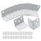 Jiozermi 12 Pcs Corner Brace L Shape Shelf Bracket 1x1x13 90 Degree Right Angle Shelf Supports Decorative Joint Angle Bracket with Screws for Shelves Furniture Cabinet 6 Holes White