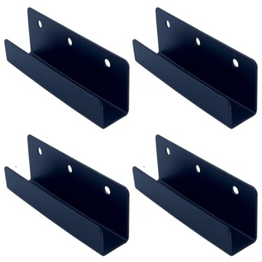 Jouray 4 PCS Black Steel Wall Tile Bracket Ladder Hanger for Wall Mount U Bracket Billboard Hook Thickness 2 mm Slot Width 25mm XMHUXGJ25