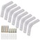 Joyangy 8pcs 3 Inch L Brackets Heavy Duty Wall Mount White L Corner Brackets Braces for Wood Shelves Cabinets 90 Degree Triangle Shelf Support with Screws Small Right Angle Bracket
