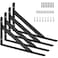 Kersally 6 Inch Shelf Brackets 4 Pack Heavy Duty L Brackets for Shelves 90 Degree Triangle Metal Supports for DIY Floating Shelf with Screws Black