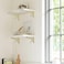 khtumeware Khtumeware Polished Brass Shelf Bracket 6 Inch Decorative Brackets for Shelving Heavy Duty Bright gold Ornate Shelf Bracket Hardware Included 2 Pack 59x42x173 inch