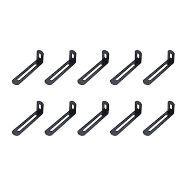 KUMGROT 10pcs L Shape Corner Brace Adjustable Corner Bracket with Slot Heavy Duty Black Shelf Bracket for Case Furniture 732515mm287098059in Black