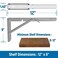 LEOPO 12 inch Folding Shelf Brackets Stainless Steel Heavy Duty Wall Mounted Shelf Bracket 2 Pack