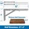 LEOPO 12 inch Folding Shelf Brackets Stainless Steel Heavy Duty Wall Mounted Shelf Bracket 2 Pack