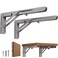 LEOPO 12 inch Folding Shelf Brackets Stainless Steel Heavy Duty Wall Mounted Shelf Bracket 2 Pack
