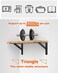 LuckIn 8Pack 14 Inch Heavy Duty Shelf Bracket Fit for 14 16 18 Inch Floating Shelves Wall Shelf L Brackets with 90 Degree Triangle 250 LBS Max Load Mounting Hardware Included Black