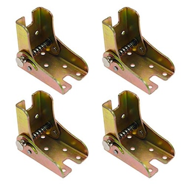 Luomorgo 4 Pcs Folding Self Bracket Locking Hinge Heavy Duty Leg Fittings Angle Braces Extension Support Bracket for Table Folding Legs Folding Worktables Laundry Garage Boats Beds Furniture