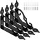Luomorgo 4 Pcs L Bracket Decorative Shelf Brackets Wall Mounted L Shape Floating Shelf Bracket Heavy Duty Metal Corner Brace Joint Right Angle Bracket Shelf Support 54 Inch Black