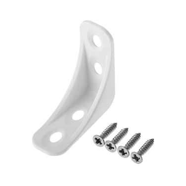 MroMax 20Pcs Plastic Corner Braces White L Brackets 154 x 154 x 063 LxWxH 4Hole Right Angle Bracket Ideal for SupportingReinforcing LightDuty Shelves DIY Projects and Furniture Assembly