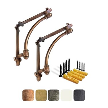 NACH Decorative Shelf Brackets 2 Pack of 96 x 17 x 96 inch Copper Cast Iron Shelf Brackets Decorative Brackets for Mounting Industrial Style Brackets