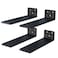 NEODROP 4Pack 6 Inch Floating Shelf Brackets Heavy Duty Hidden Shelves Bracket for Kitchen Nursery Black Powder Coated Steel