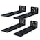 NEODROP 4Pack 6 Inch Floating Shelf Brackets Heavy Duty Hidden Shelves Bracket for Kitchen Nursery Black Powder Coated Steel