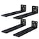 NEODROP 6 Inch Floating Shelf Brackets Heavy Duty Hidden Bracket for Wall Mantel Bookshelves Black Powder Coated Steel 4Pack