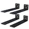 NEODROP 6 Inch Floating Shelf Brackets Heavy Duty Hidden Bracket for Wall Mantel Bookshelves Black Powder Coated Steel 4Pack