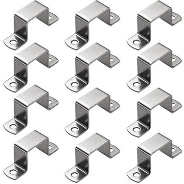 NNNJunhua Senfei Heavy Duty Bar Security Holder Bracket U Shaped Connector Bracket for Door Closed Bar Holder Strut Channel 12 Pieces S