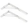 Oudtinx 2PCS Folding Shelf BracketsHeavy Duty Triangle Shelf Bracket for Bench TableWall Mounted Standing Shelf Brackets for Saving PlaceMulti Size 14 White