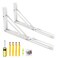 Oudtinx 2PCS Folding Shelf BracketsHeavy Duty Triangle Shelf Bracket for Bench TableWall Mounted Standing Shelf Brackets for Saving PlaceMulti Size 14 White
